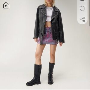 New denim mini skirt metallic color xs s 0-2 size